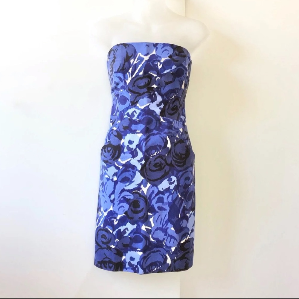 Ann Taylor Strapless Floral Pocket Dress